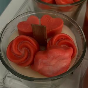 Handcrafted Natural Soy Candle- ROSE  scented X2